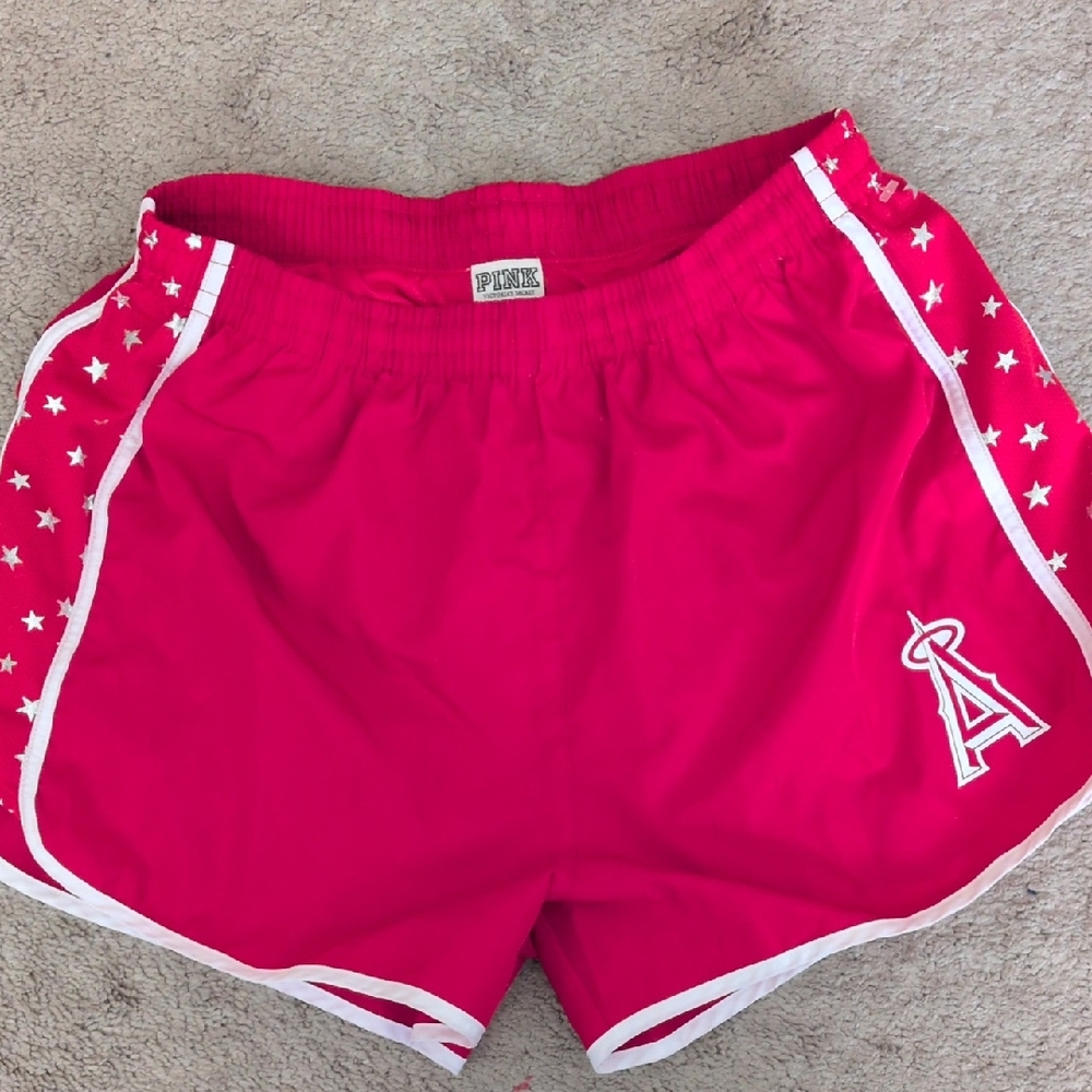 PINK Victoria's Secret Red Athletic Shorts with Star Design